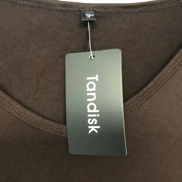 NWT Tandisk Asymmetrical Small Brown Dress - Picture 5 of 5